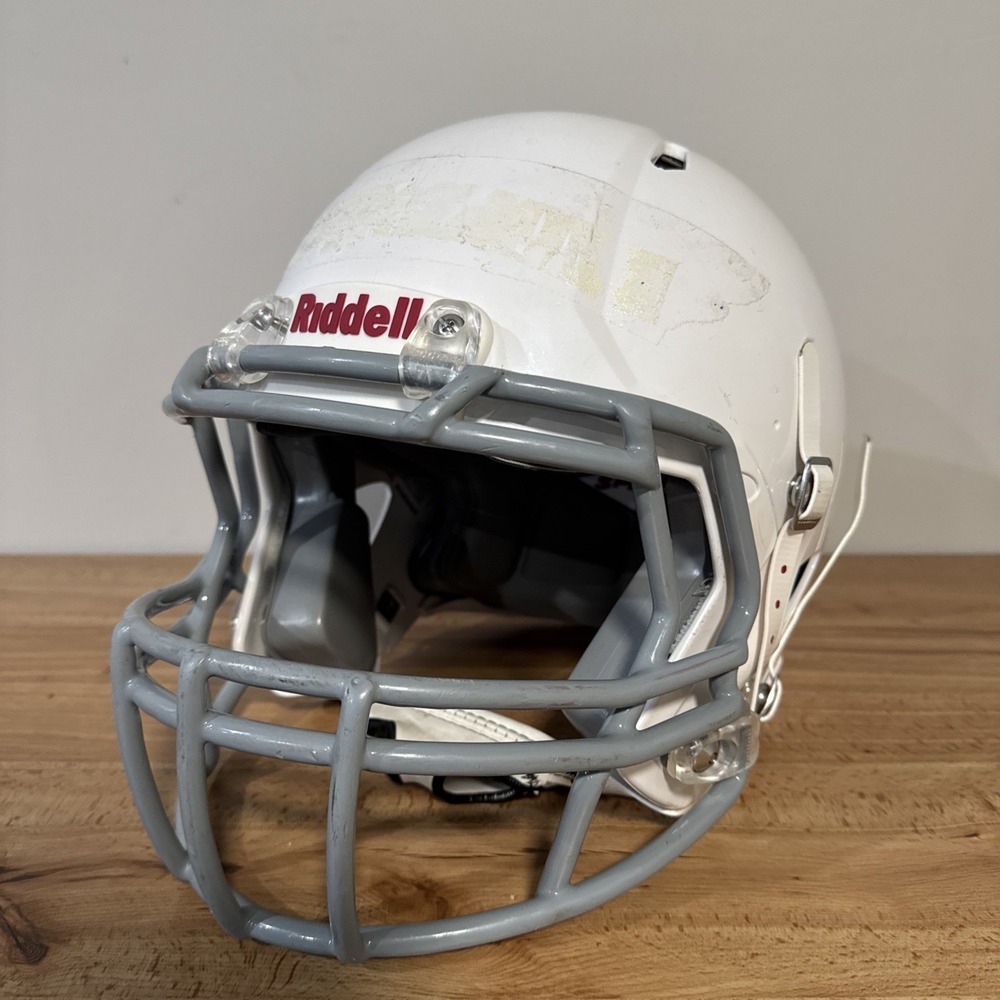 Riddell Speed Classic Football Helmet 2017 - White Grey Face Mask Sz Youth Large